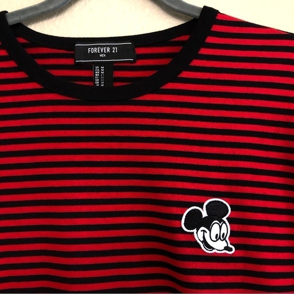 Disney x Forever 21 Mens Crewneck Striped Short Sleeves T-Shirt Size Medium - Picture 3 of 9